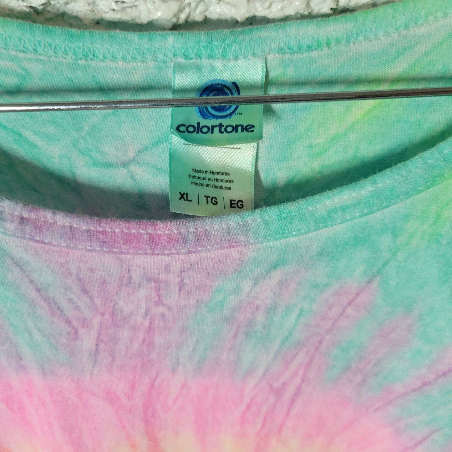 Colortone Women Top XL Tank Jack Daniels Tennessee Fire Lightweight Blue Tie Dye