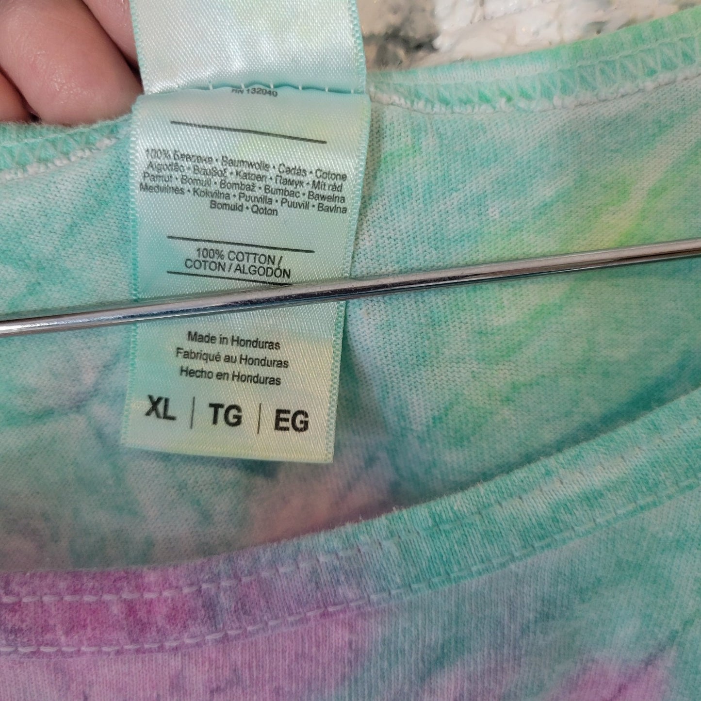 Colortone Women Top XL Tank Jack Daniels Tennessee Fire Lightweight Blue Tie Dye