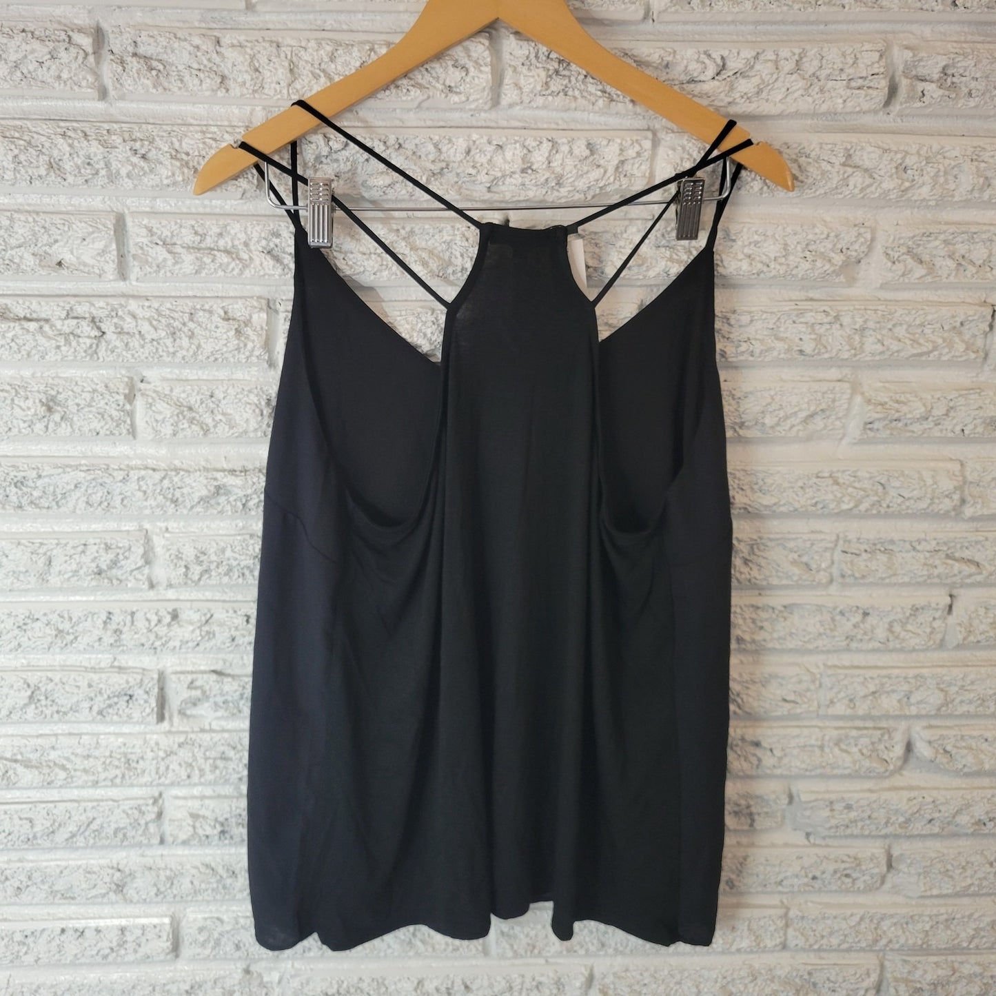 Papermoon Womens Stitch Fix Top 1X Plus Camisole Madylin Black Criss Cross Back