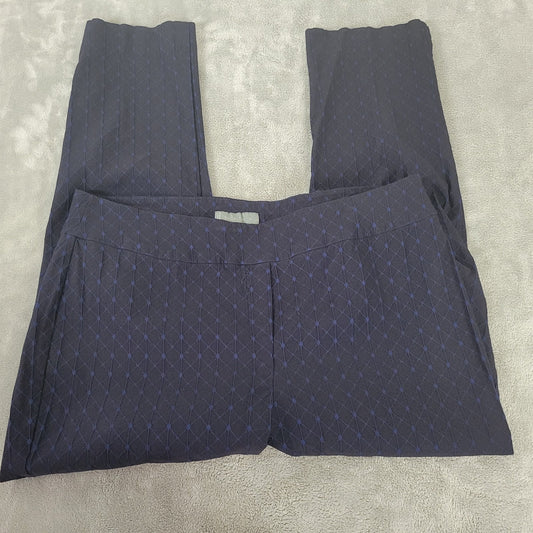 Erica Taylor Women's 2X Plus Size Pants Black Blue Geometric Cropped Pull-on