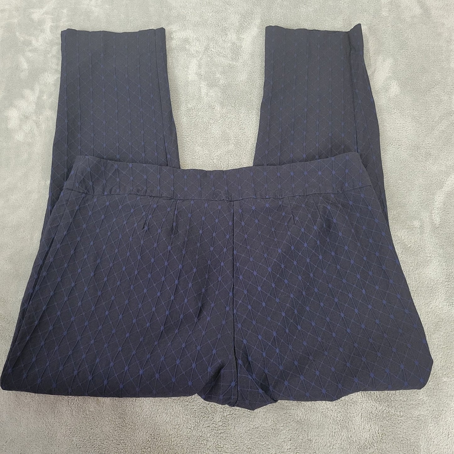 Erica Taylor Women's 2X Plus Size Pants Black Blue Geometric Cropped Pull-on