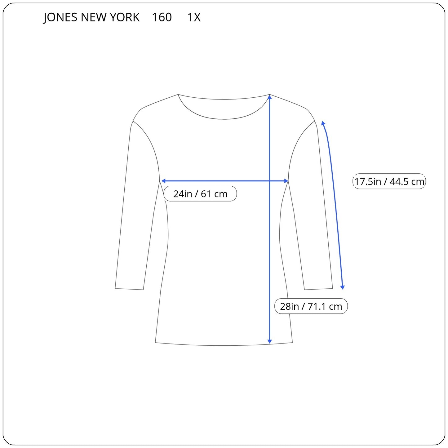 Jones New York Women's Top 1X Red Orange Geometric 3/4 Roll Tab Sleeve GEO89E