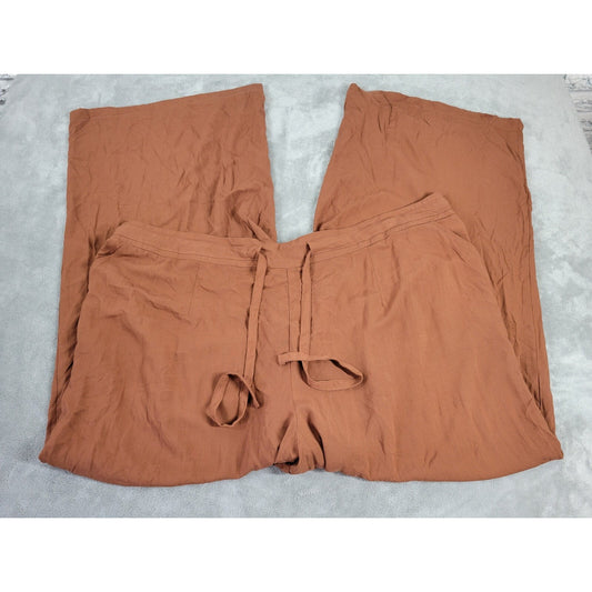 Est 1946 Womens Pants 26WP 28WP Wide Leg Loose Fitting Brown Lightweight Comfort