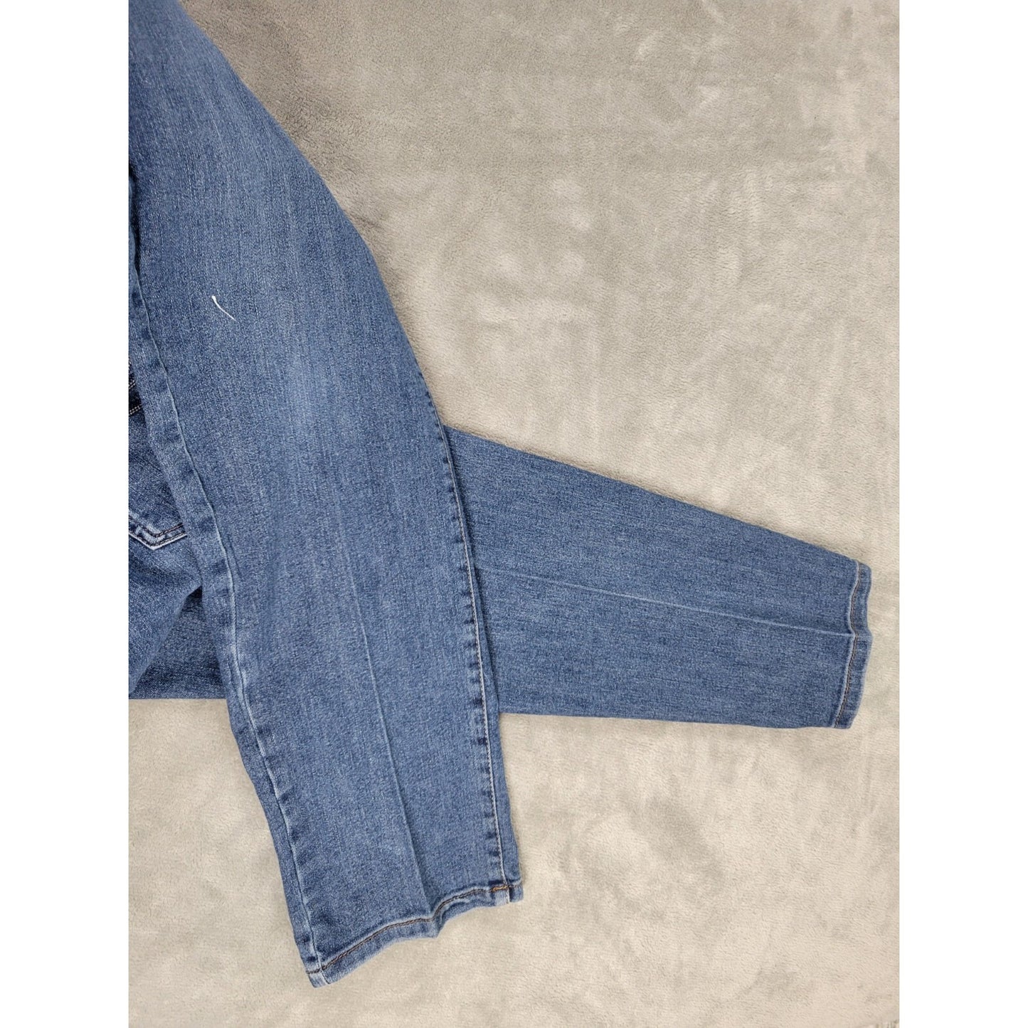 Style & Co Womens Jeans 18 Plus Long Slim Leg Tapered Zip Fly Medium Blue Denim