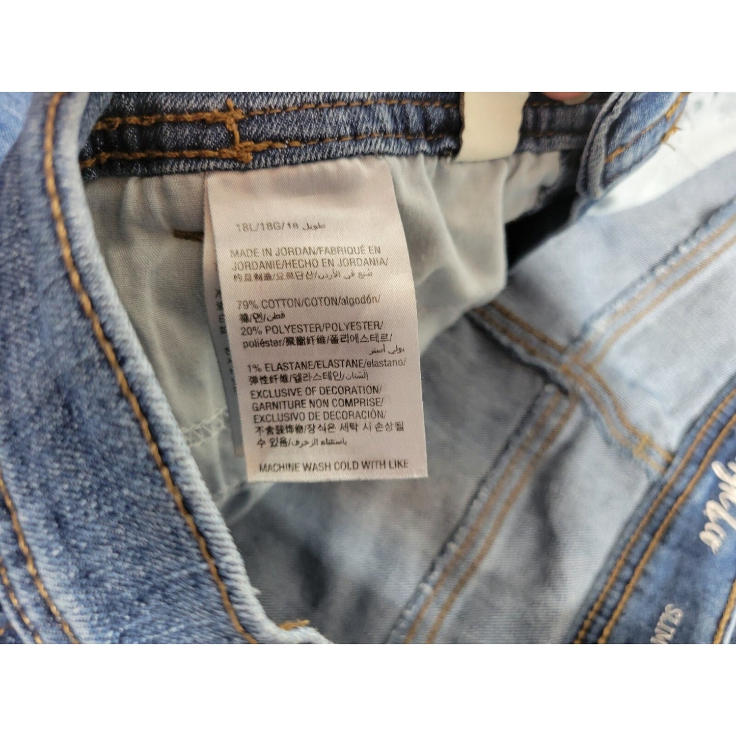 Style & Co Womens Jeans 18 Plus Long Slim Leg Tapered Zip Fly Medium Blue Denim