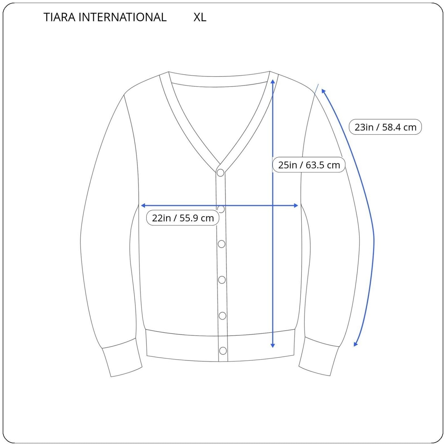 Tiara International Womens Sweater Extra Large XL Cardigan Full Zip Blue Stripe