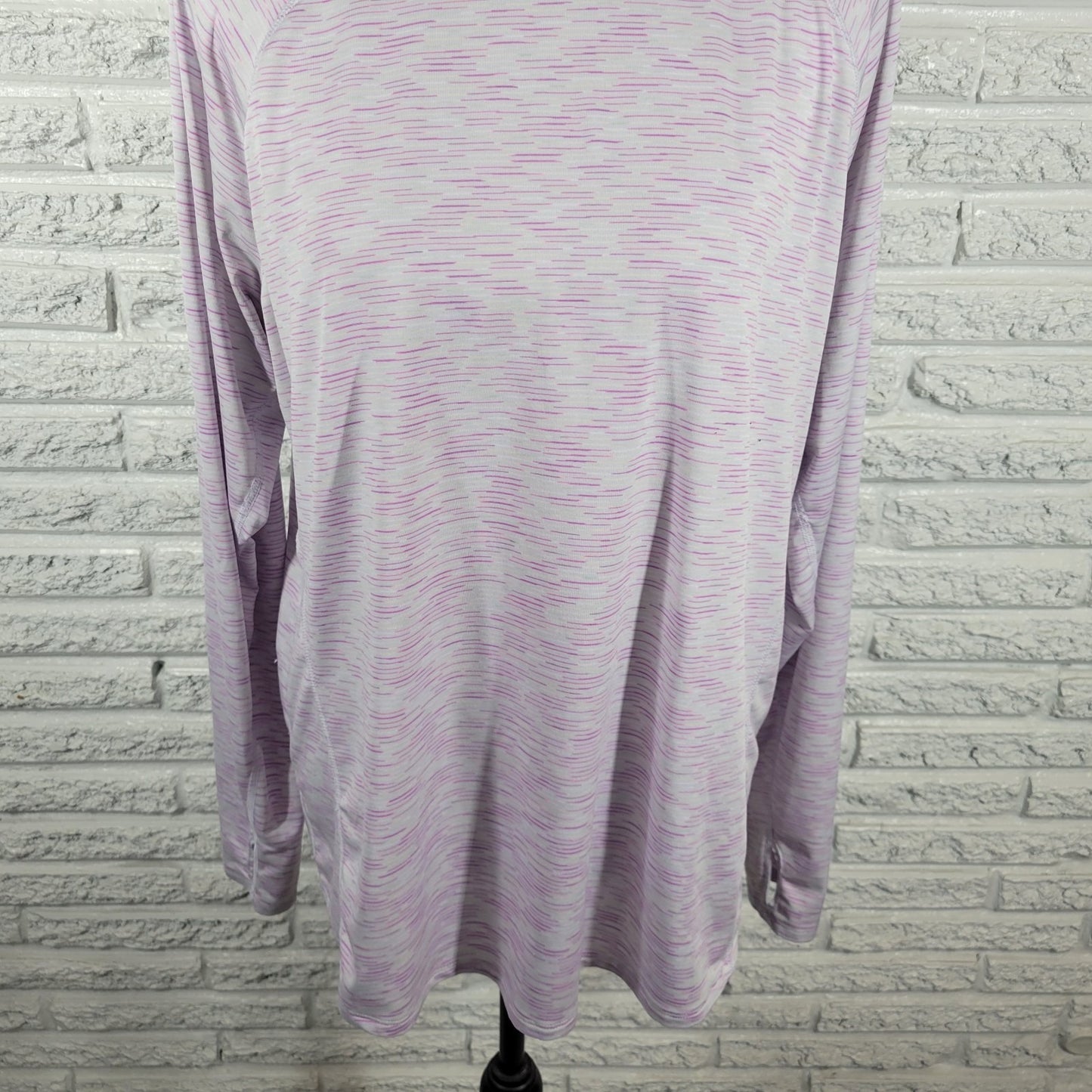 Tek Gear Workout Womens Top XL Tee Purple Heather Lightweight Poly Blend Active