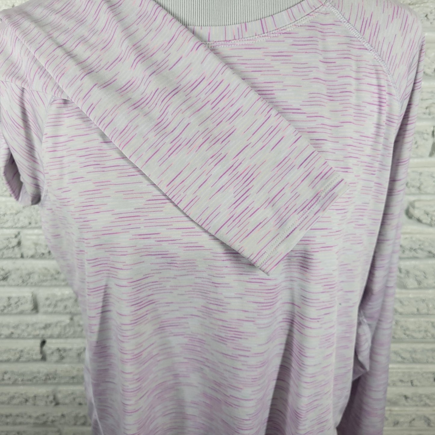 Tek Gear Workout Womens Top XL Tee Purple Heather Lightweight Poly Blend Active