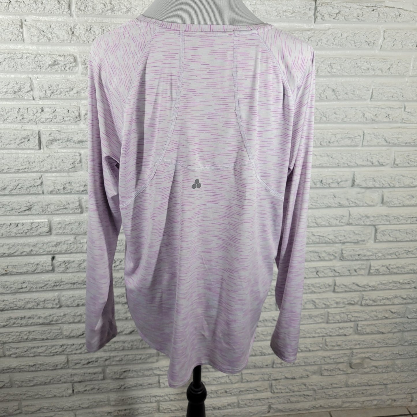 Tek Gear Workout Womens Top XL Tee Purple Heather Lightweight Poly Blend Active