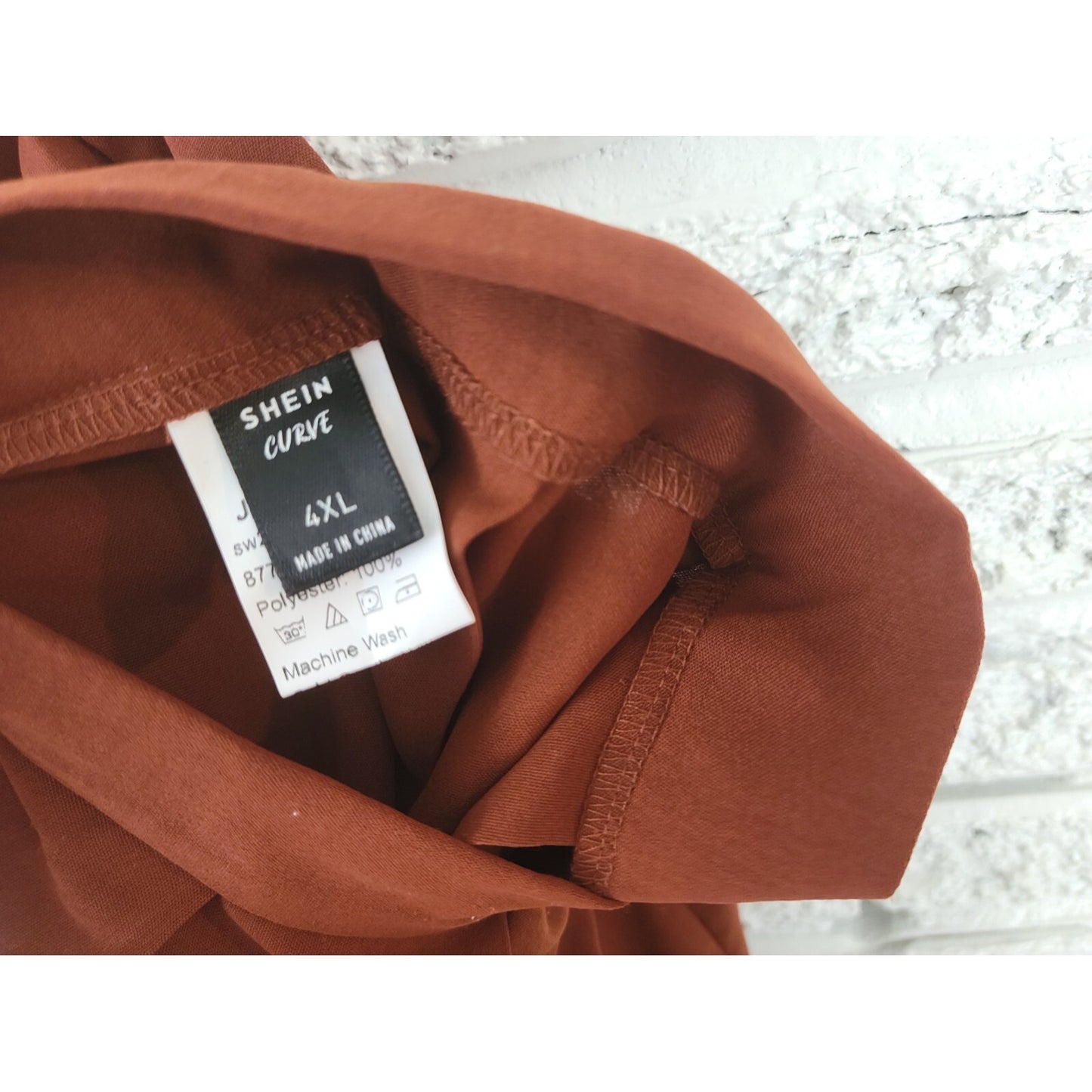 Shein Curve Womens Skirt 4XL Plus Maxi ALine Brown Pleated Career Long Polyester