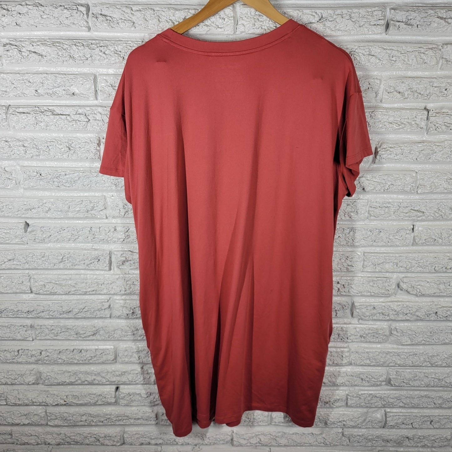 Joyspun Women's Pajama Top L/XL Burnt Orange Short Sleeve Crew Neck NOV119E