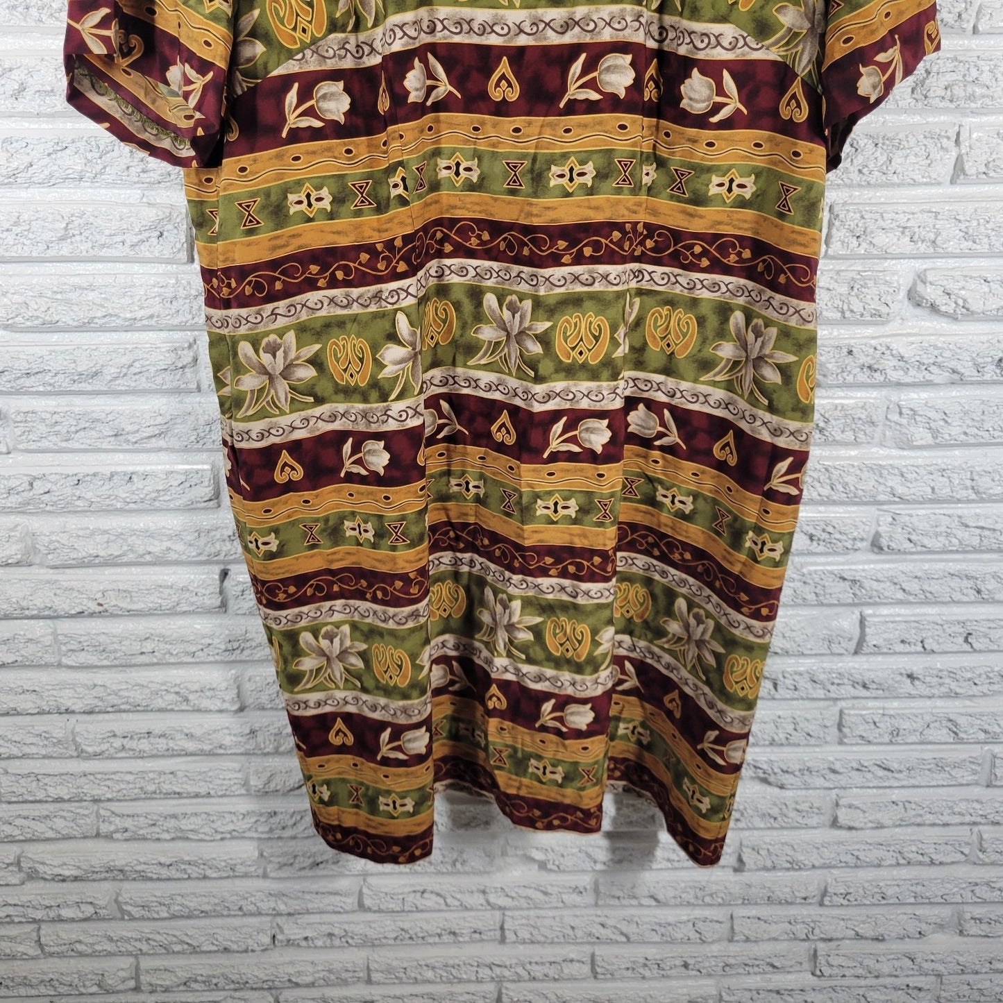 Sag Harbor Women's 26W Plus Size Dress Brown Geometric Square Neck GEO179E