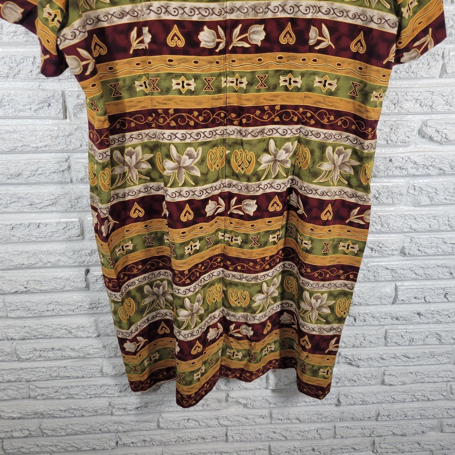 Sag Harbor Women's 26W Plus Size Dress Brown Geometric Square Neck GEO179E