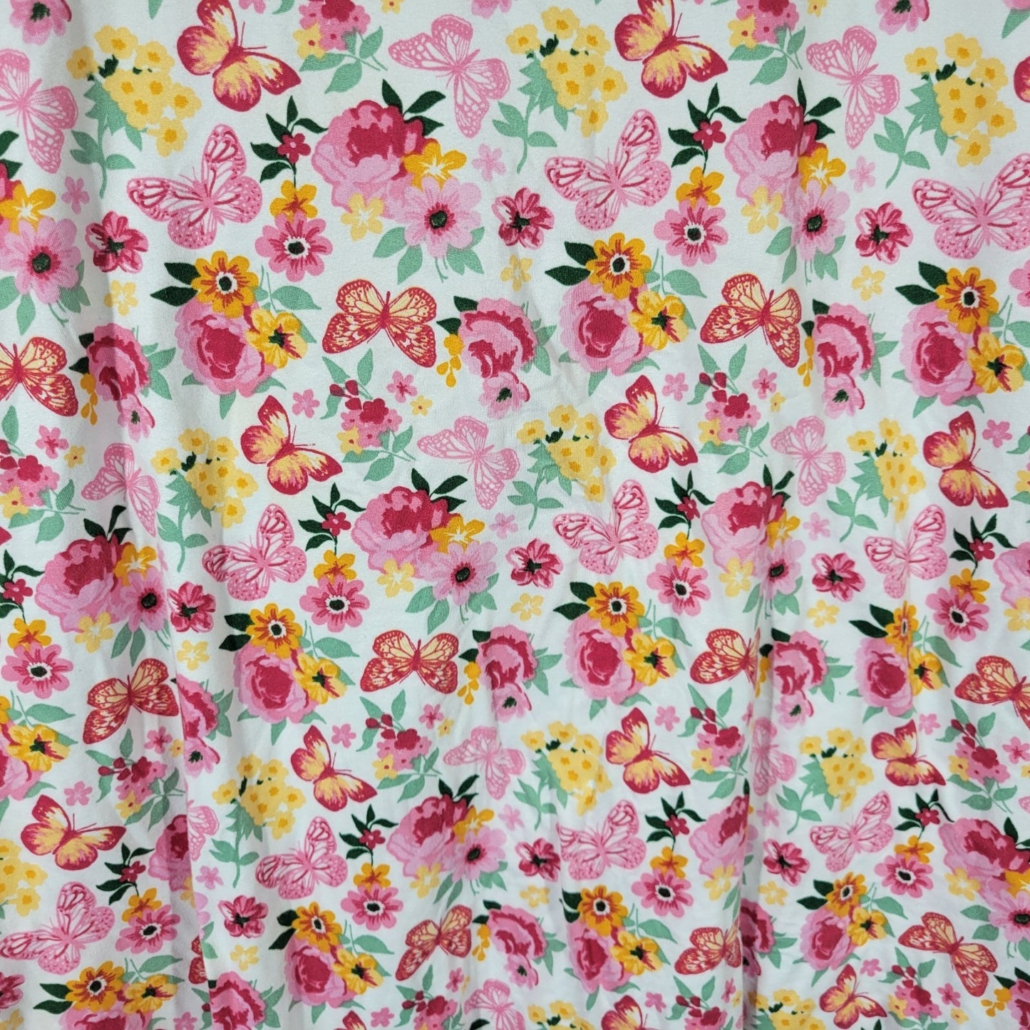 Perfectly Imperfect Women's Plus Size 3X Pink Orange Floral Front Tie V-Neck Tee