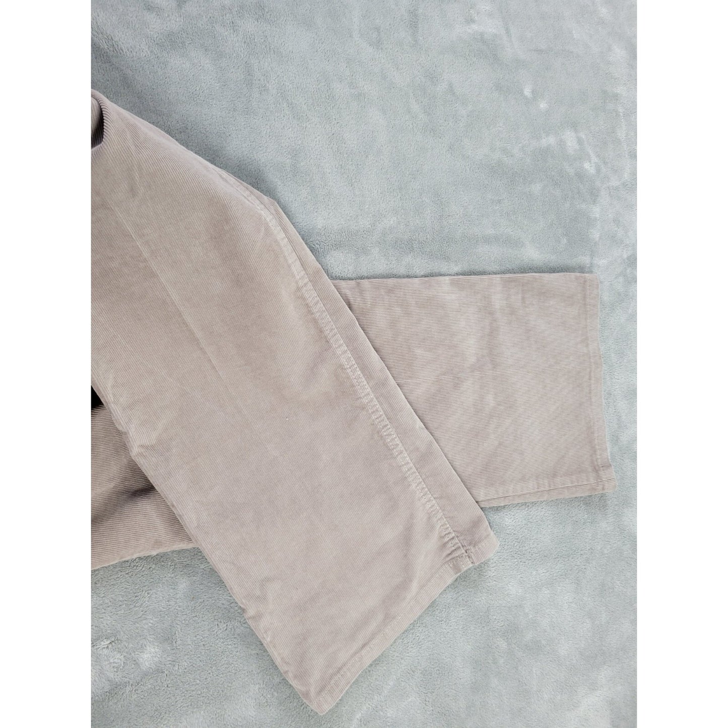 St Johns Bay Womens Jeans 18W Plus Boot Cut Beige Corduroy Elastic Waist Zip Fly