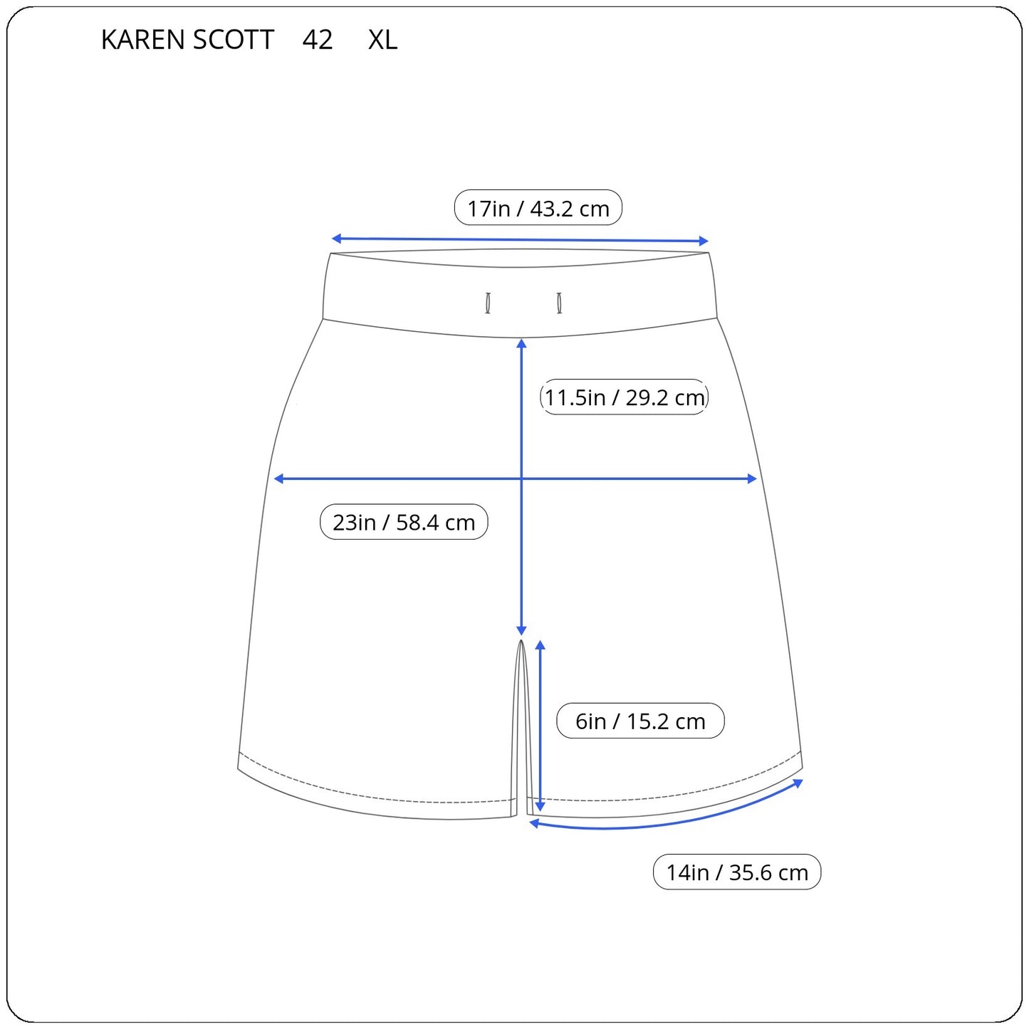 Karen Scott Shorts XL Blue Drawstring Cotton Blend Stretch 6" Inseam BLU15XE