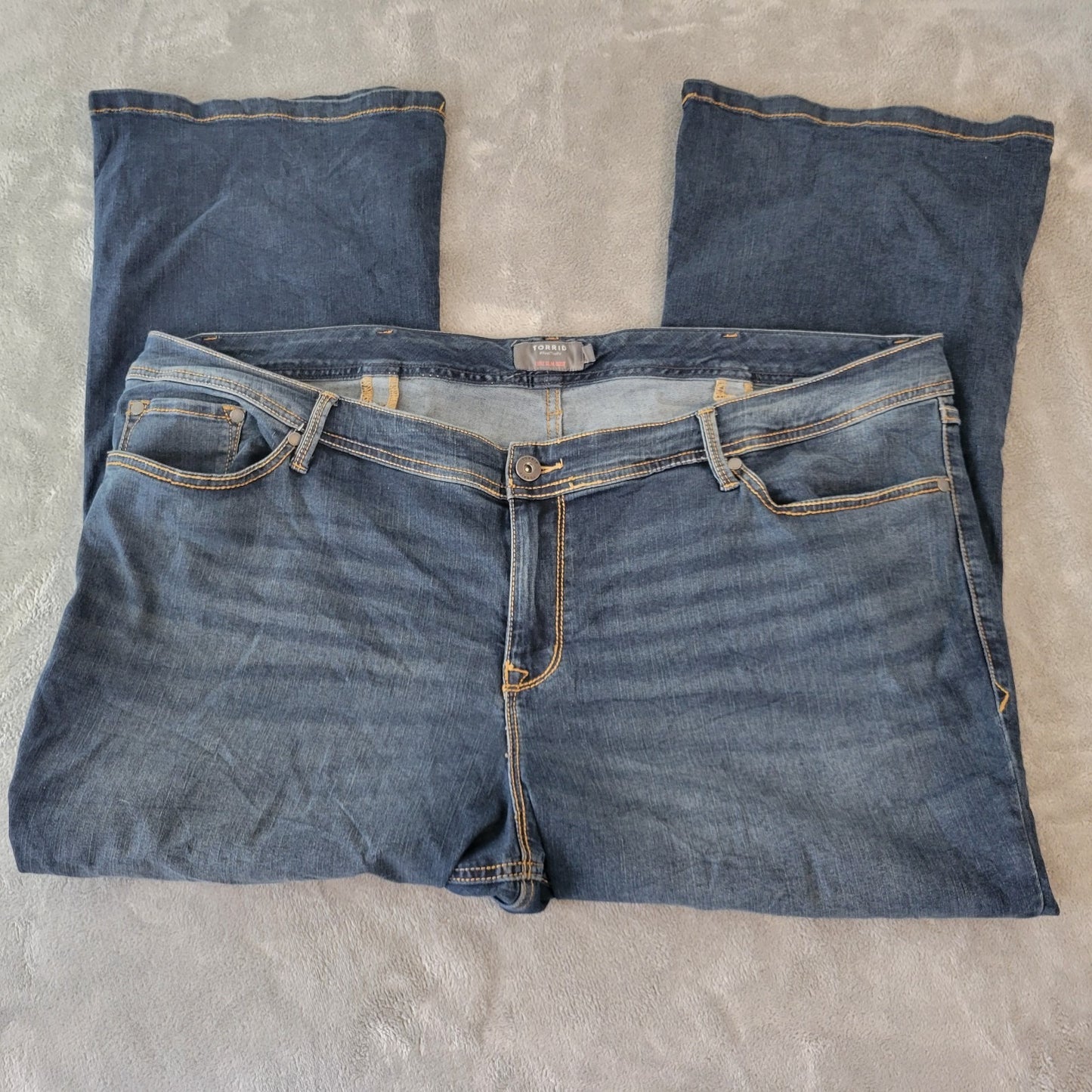 Torrid Womens Jeans 26XS 26WP Luxe Slim Boot Cut Dark Blue Denim Zip Fly Comfort