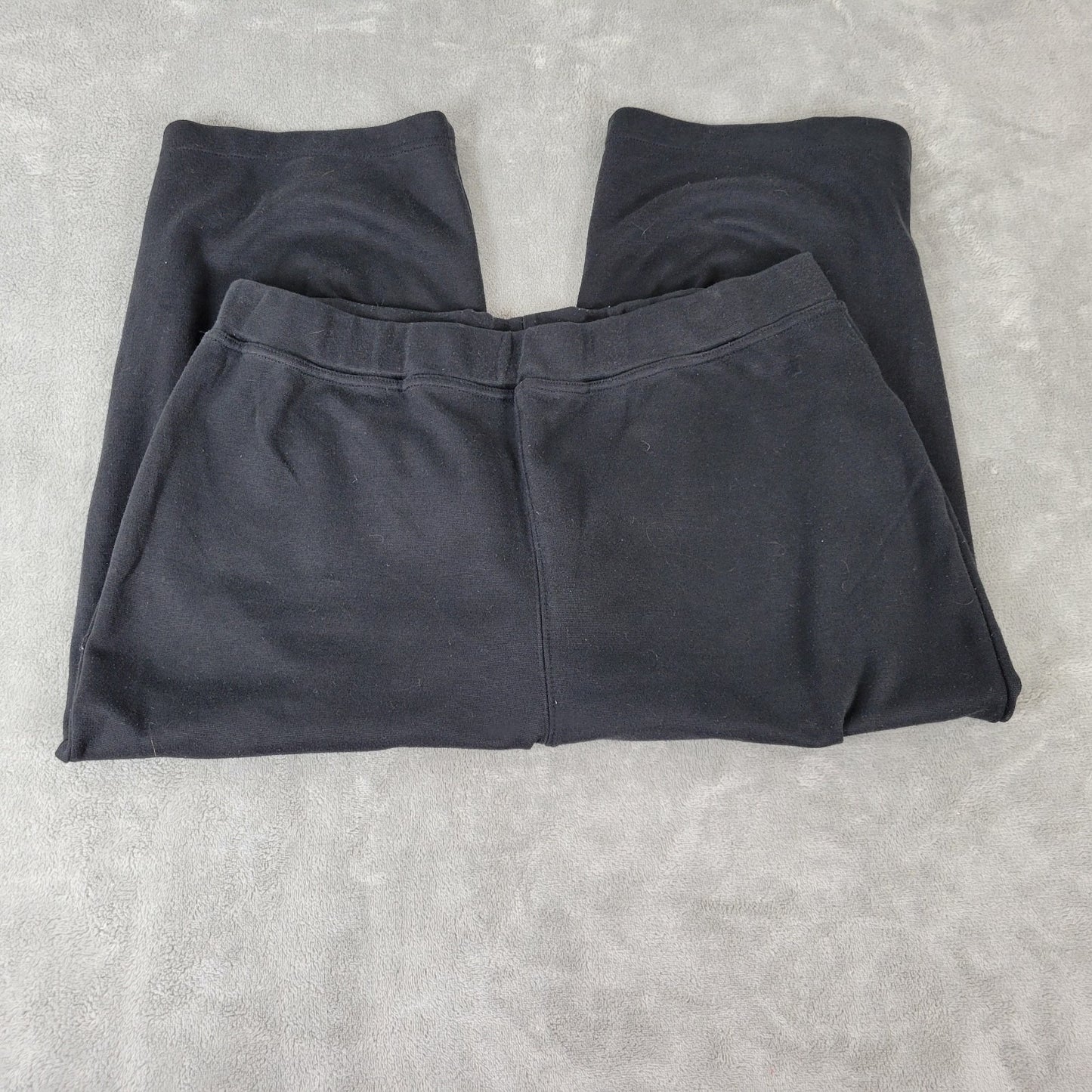 Woman Within Womens Pants 16W Plus Capri Pull On Black Poly Blend Casual Comfy