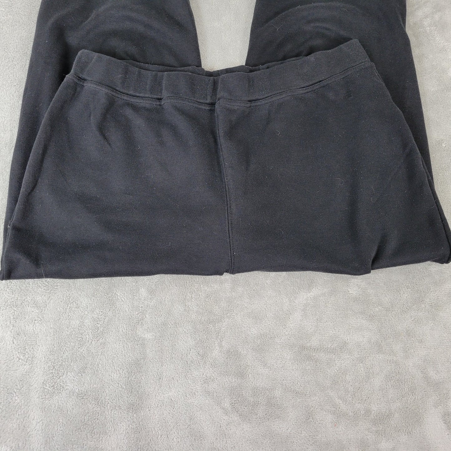 Woman Within Womens Pants 16W Plus Capri Pull On Black Poly Blend Casual Comfy