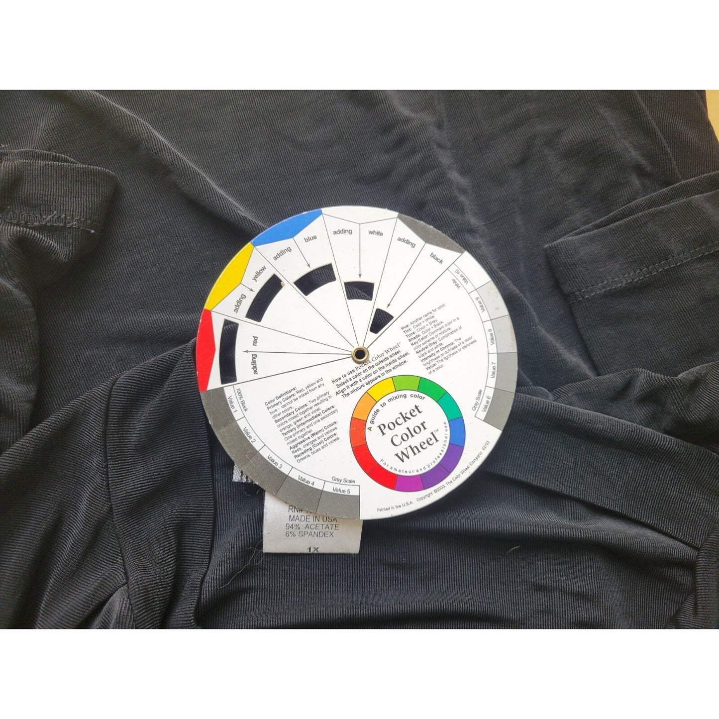 Slinky Brand Women Top 1X Plus Tunic 3/4 Sleeve Black Acetate Travel Knit Office