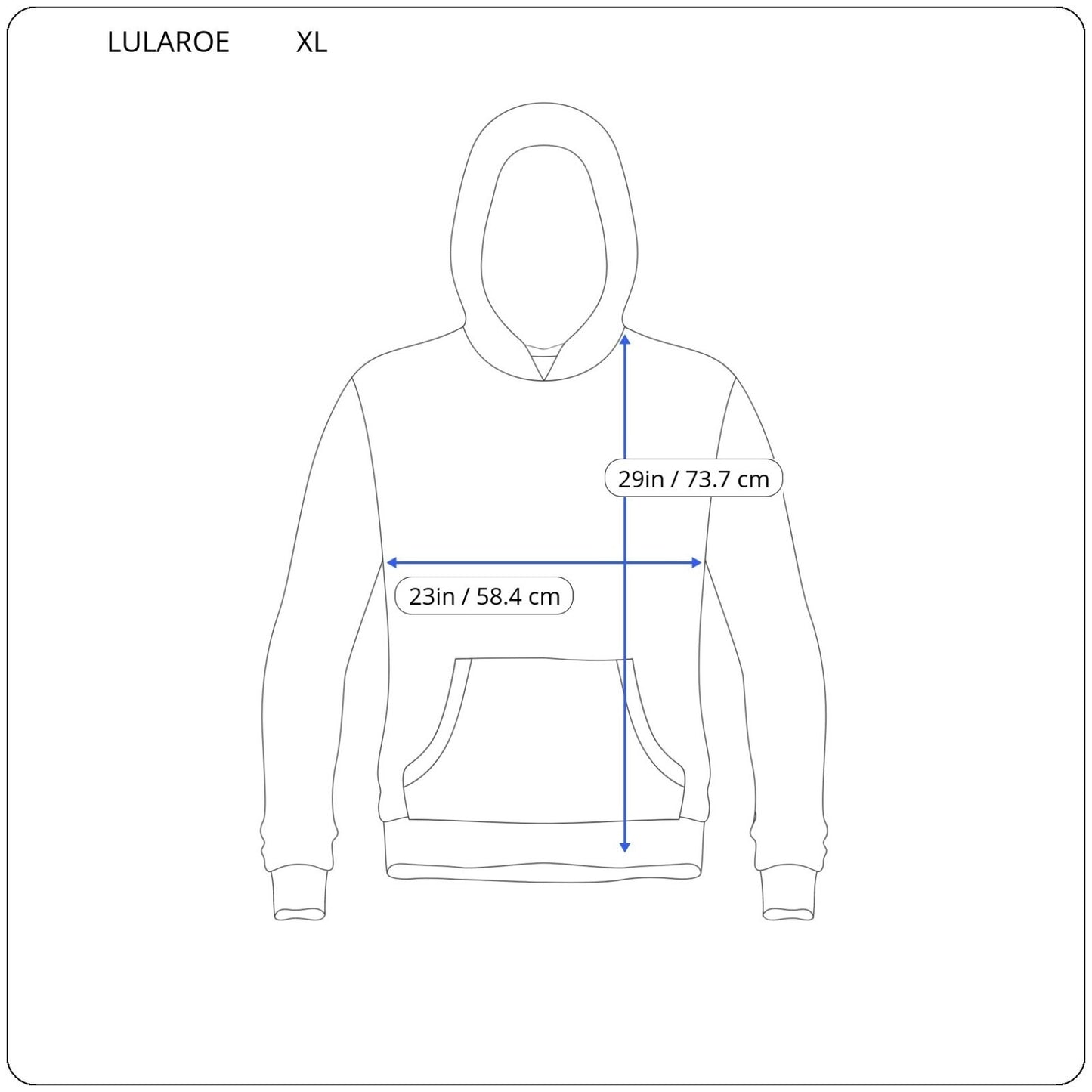 Lularoe Womens Top Extra Large Tee Hoodie Raglan Sleeve Gray Pockets Casual