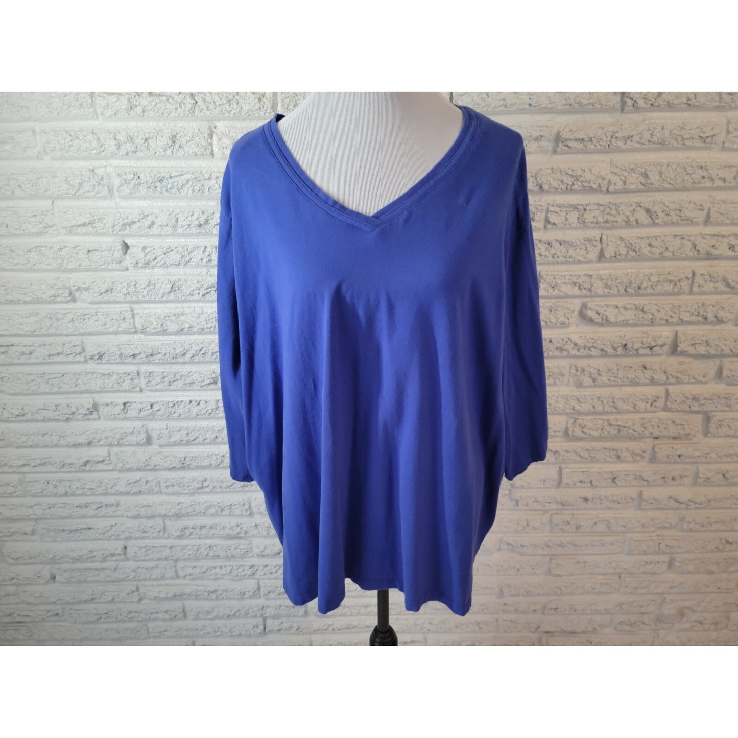 Catherines Suprema Womens Top 3XWP Plus Petite 3/4 Sleeve Pullover Short Sleeve