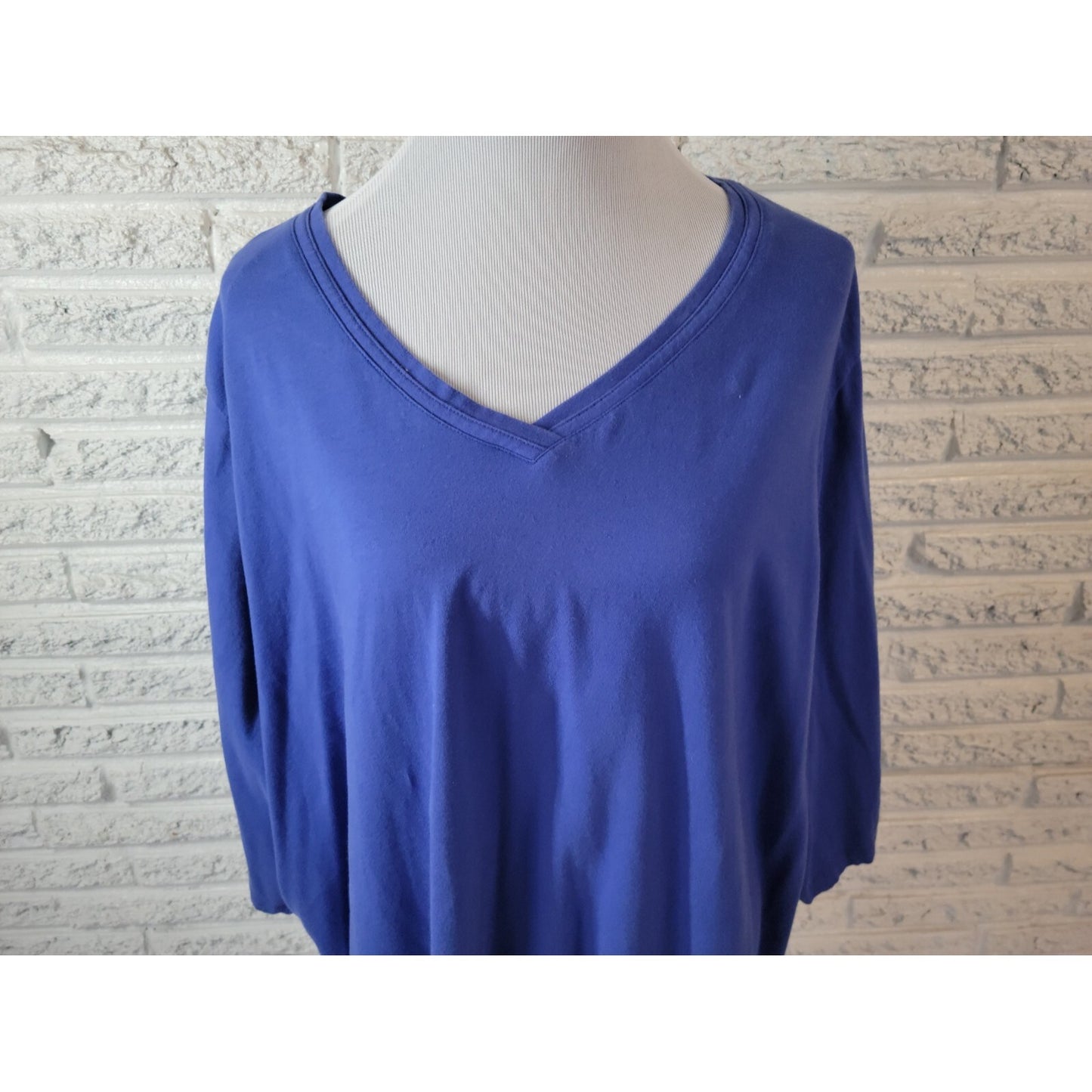 Catherines Suprema Womens Top 3XWP Plus Petite 3/4 Sleeve Pullover Short Sleeve