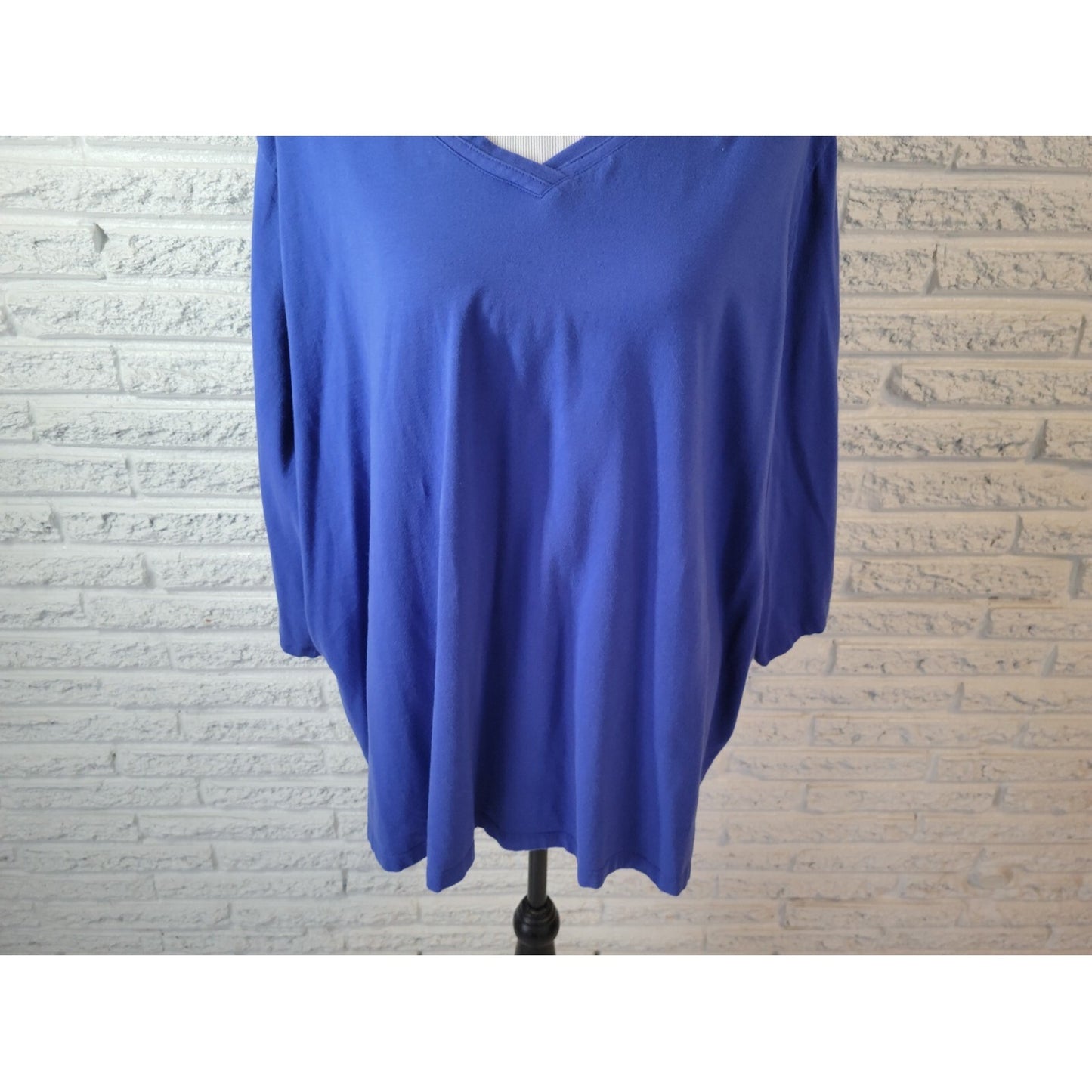 Catherines Suprema Womens Top 3XWP Plus Petite 3/4 Sleeve Pullover Short Sleeve