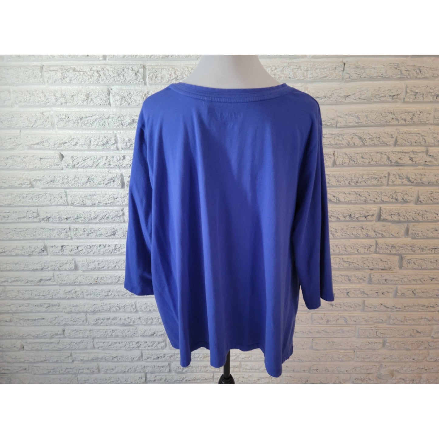 Catherines Suprema Womens Top 3XWP Plus Petite 3/4 Sleeve Pullover Short Sleeve