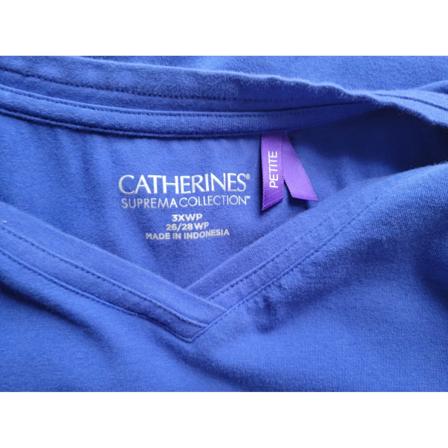 Catherines Suprema Womens Top 3XWP Plus Petite 3/4 Sleeve Pullover Short Sleeve
