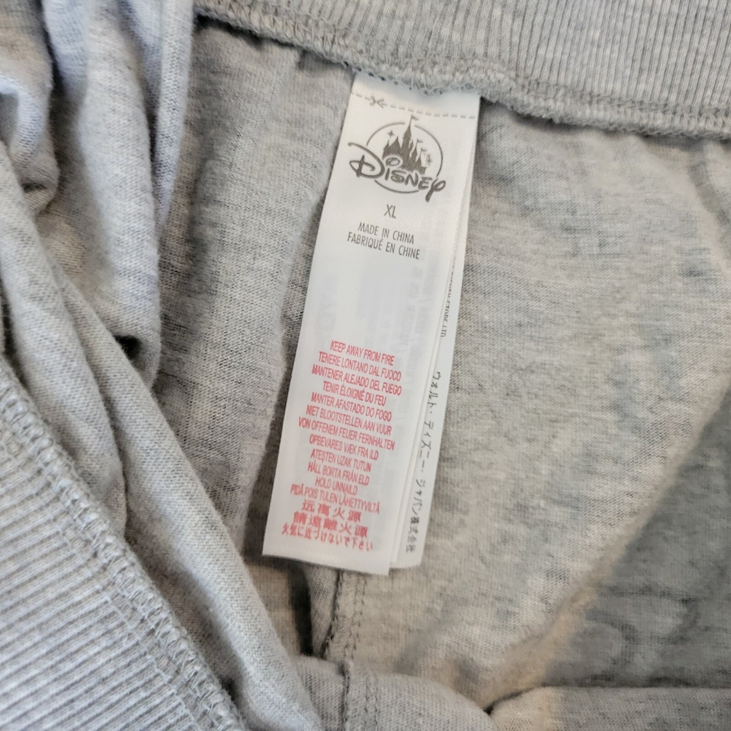 Disney Mickey Mouse Womens Pajama Pants XL Gray Lightweight Loungewear Comfy