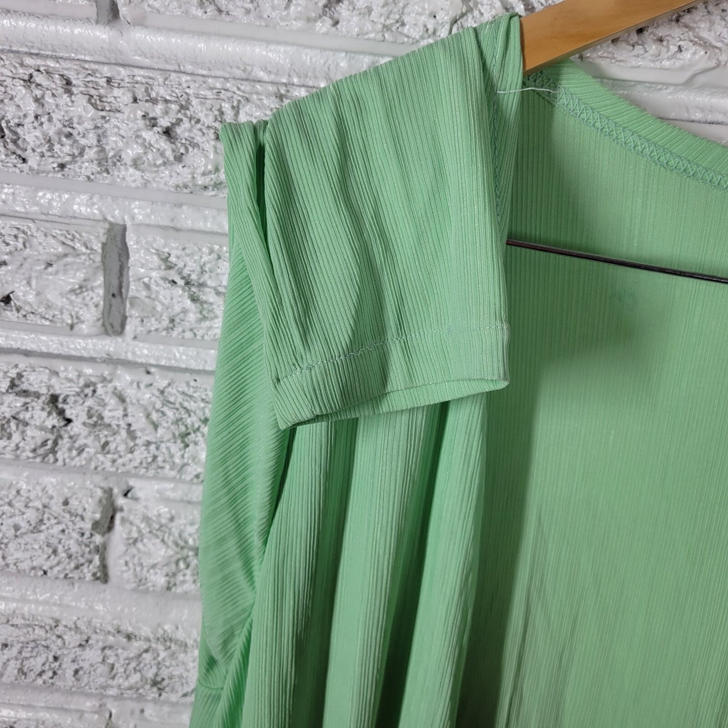 Rouge Womens Top 3X Plus Cardigan Open Duster Knit Green Lightweight Poly Blend