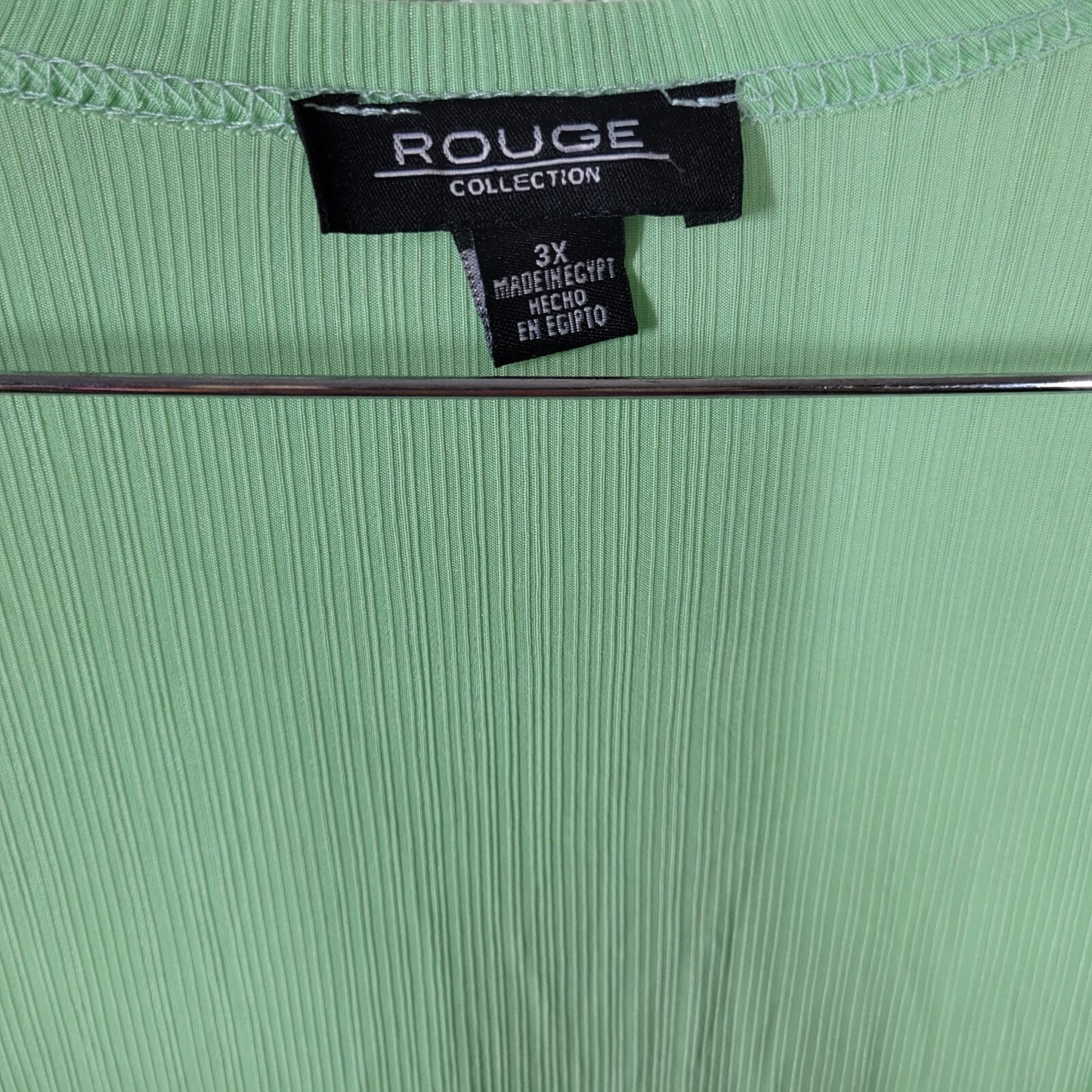 Rouge Womens Top 3X Plus Cardigan Open Duster Knit Green Lightweight Poly Blend