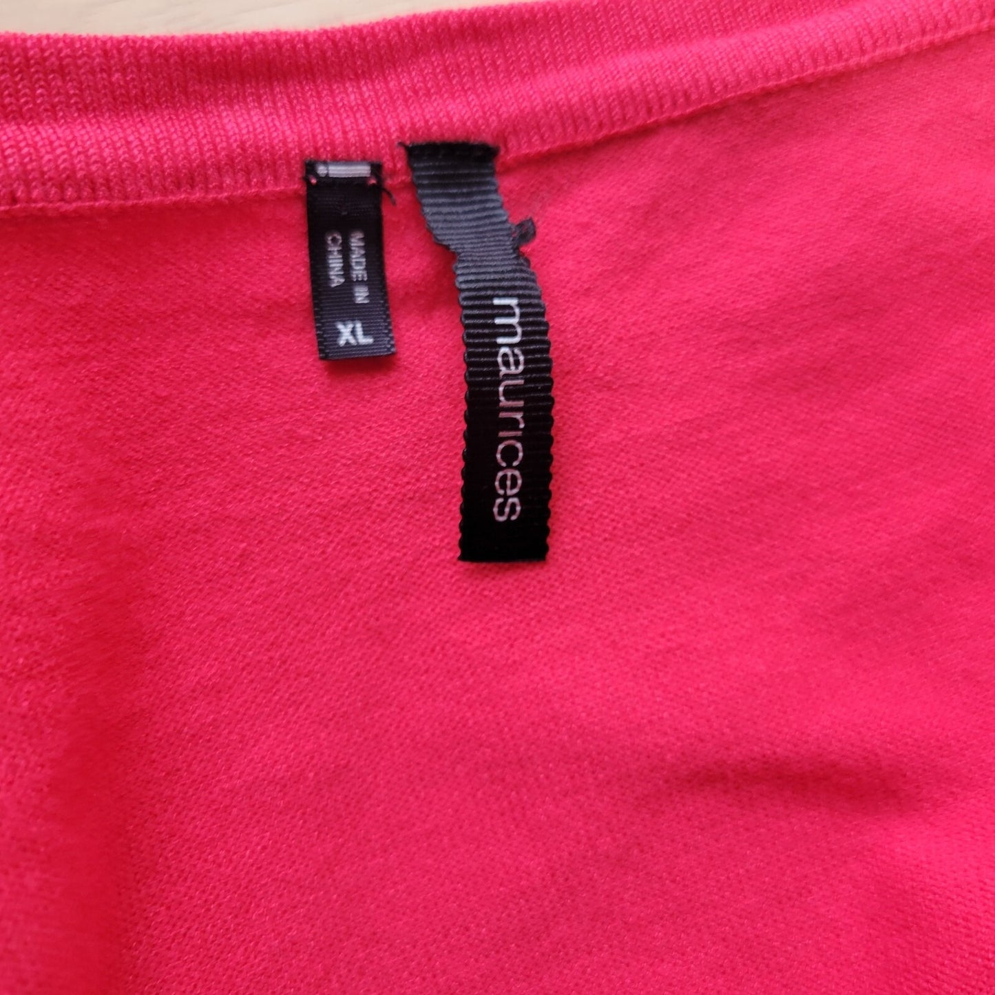 Maurices Womens Top XL Open Shrug Crop Bolero Knit Pink Casual Comfy Lightweight