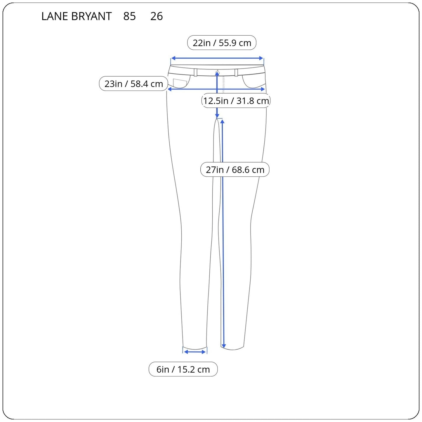 Lane Bryant Womens Jeans 26 Plus Cropped Jegging Dark Blue Denim Distressed