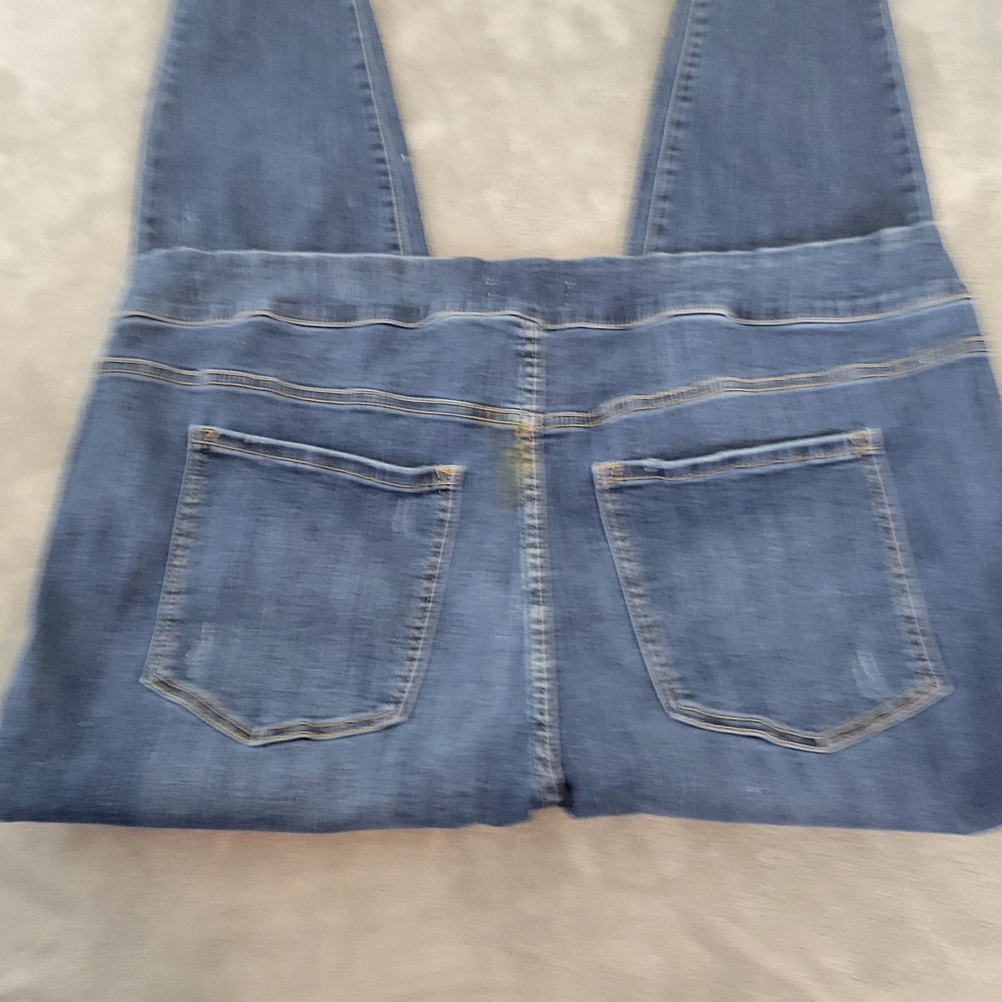 Lane Bryant Womens Jeans 26 Plus Cropped Jegging Dark Blue Denim Distressed