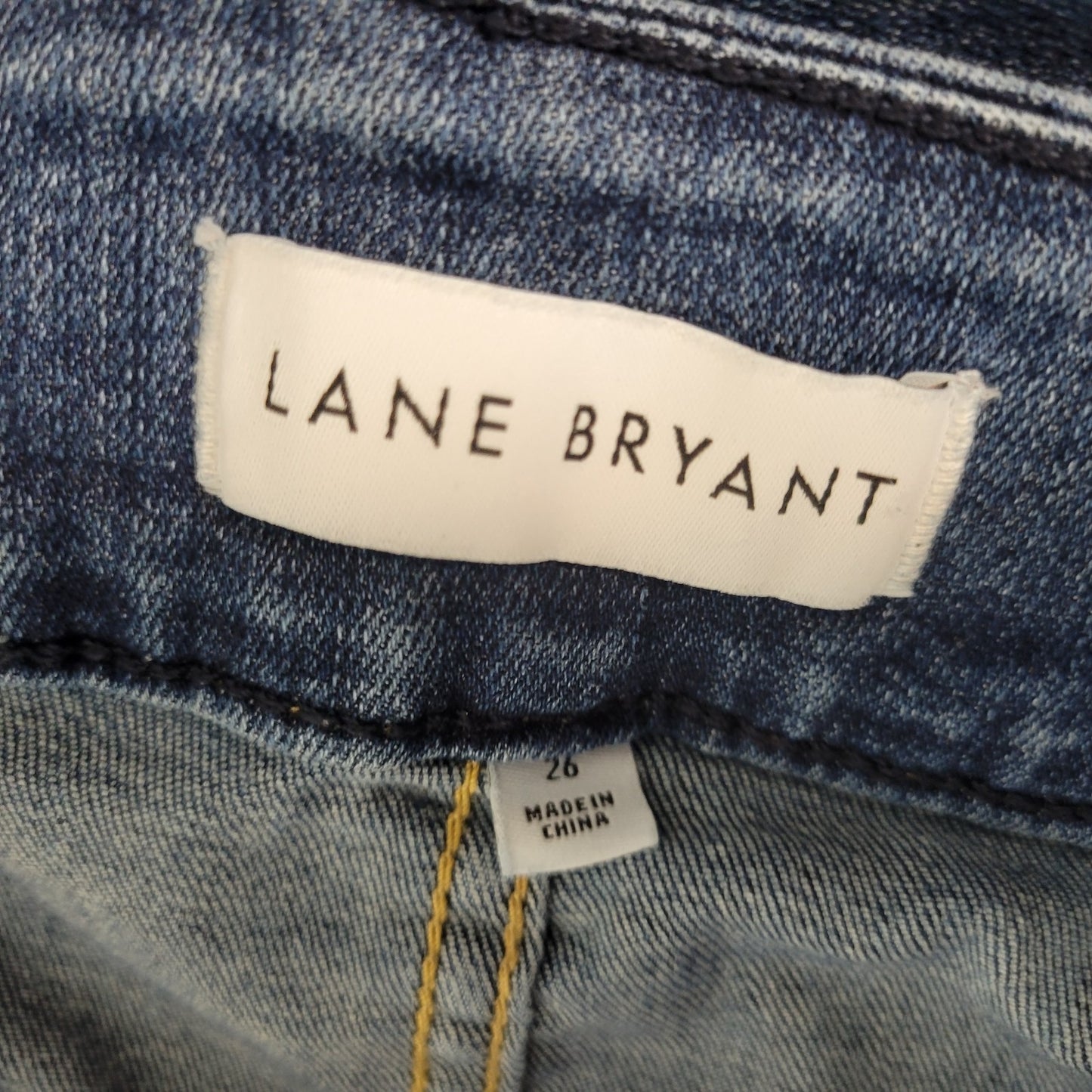 Lane Bryant Womens Jeans 26 Plus Cropped Jegging Dark Blue Denim Distressed
