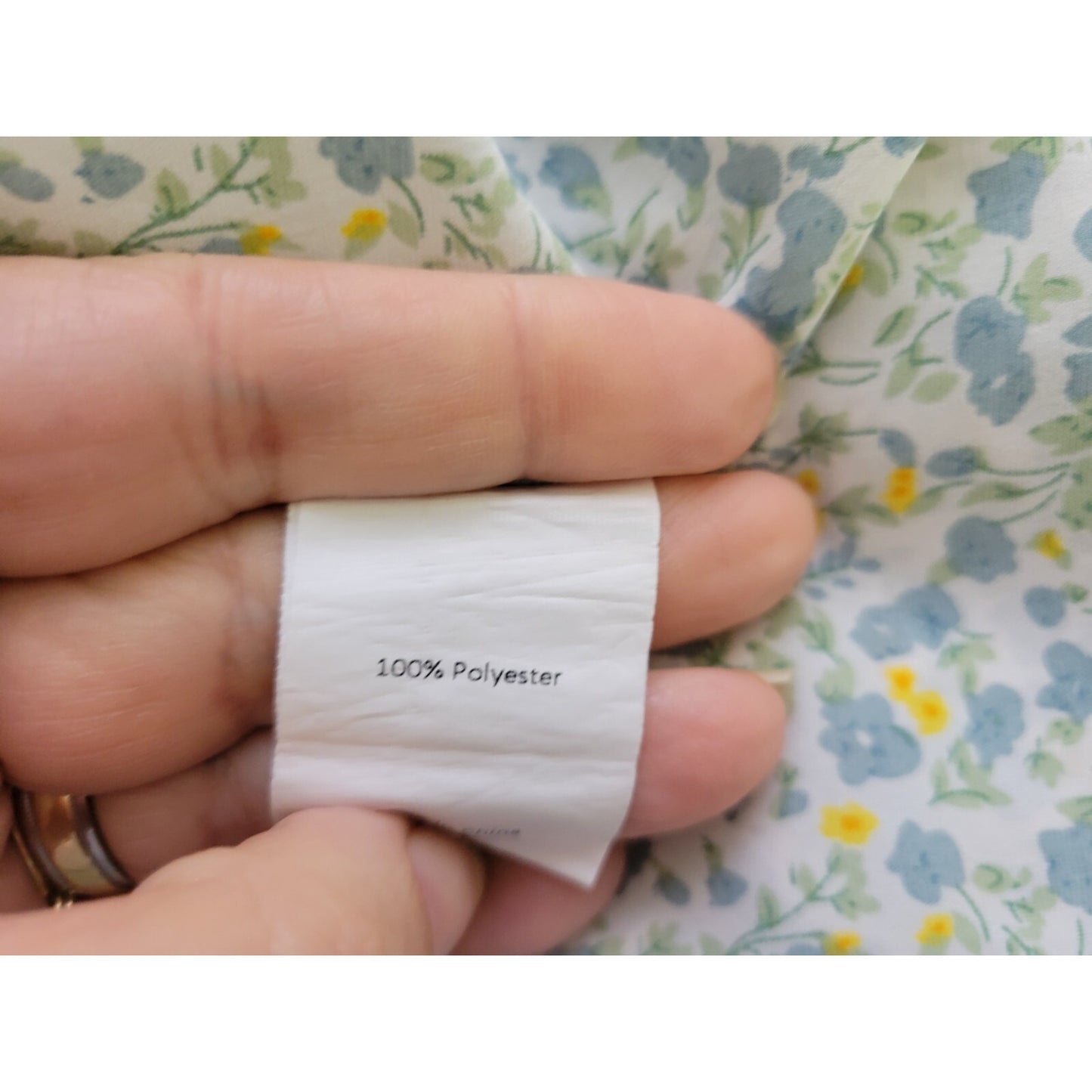 Agnes Orinda Womens Top 2X Plus 3/4 Sleeve Blue Floral Polyester Pullover Casual