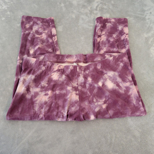 Old Navy Womens Pants XXL Plus Leggings Pull On Purple Tie Dye Activewear Comfy