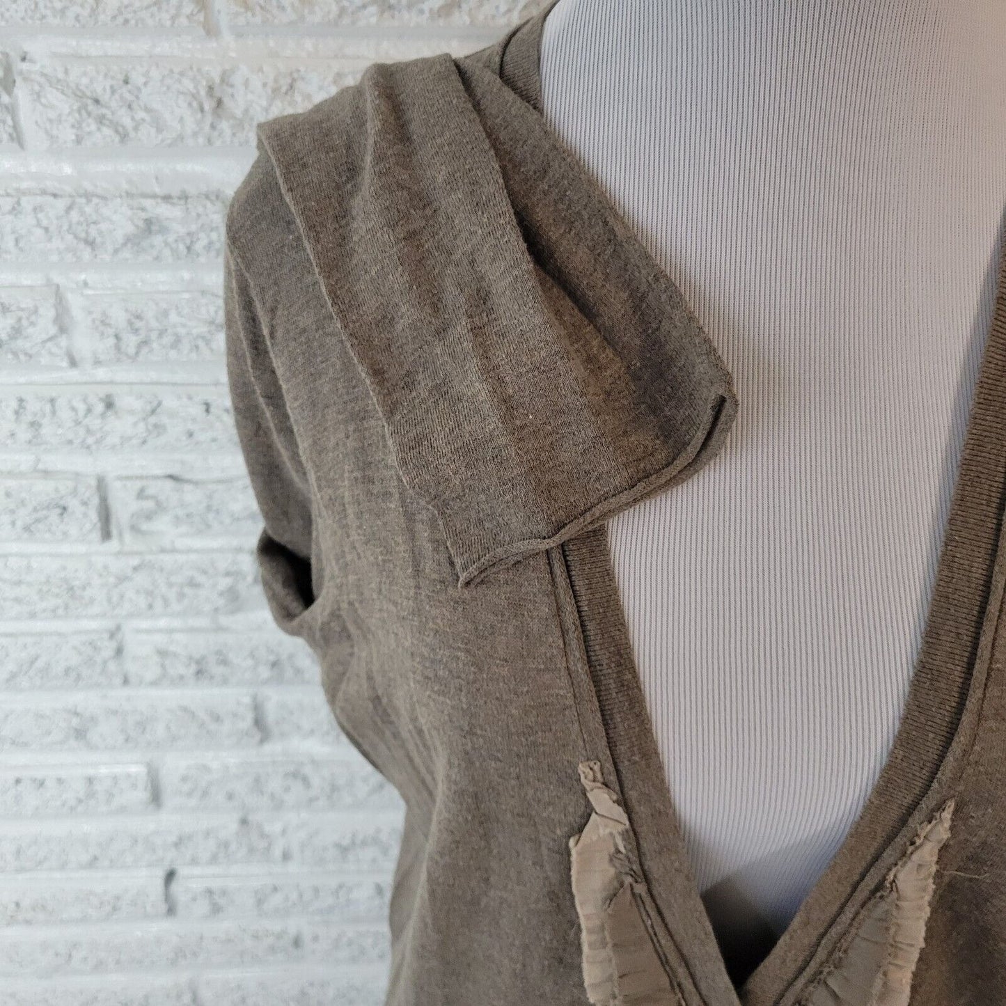 Banana Republic Womens Top XL Cardigan Light Brown Knit Lightweight Pima Cotton