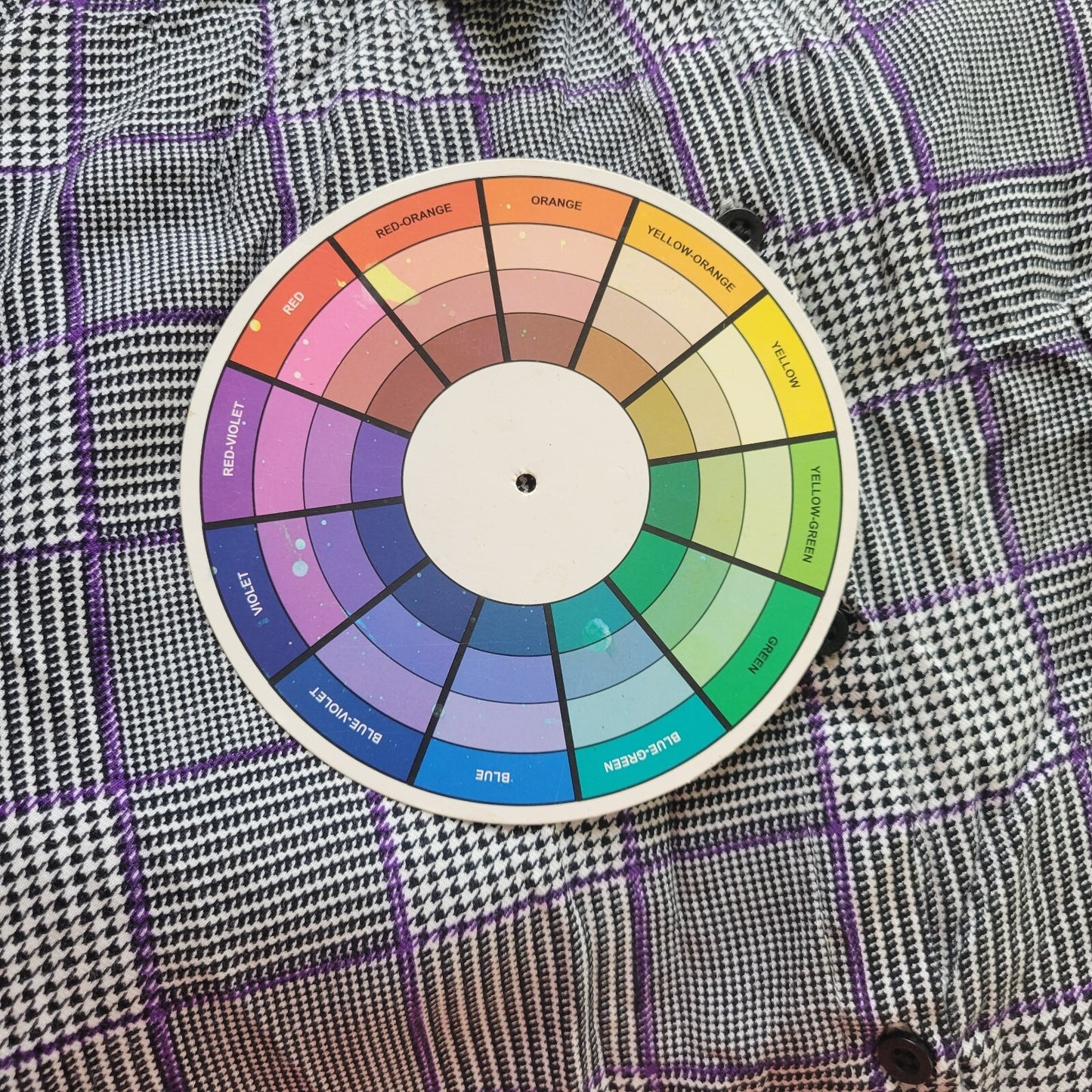 Chaps Womens Top XXL Black Plaid Houndstooth Rayon Collar Casual Button Up