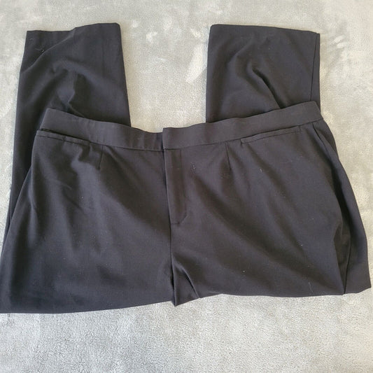 Catherines Womens Pants 24WP Right Fit Curvy Black Poly Blend Zip Office Comfy
