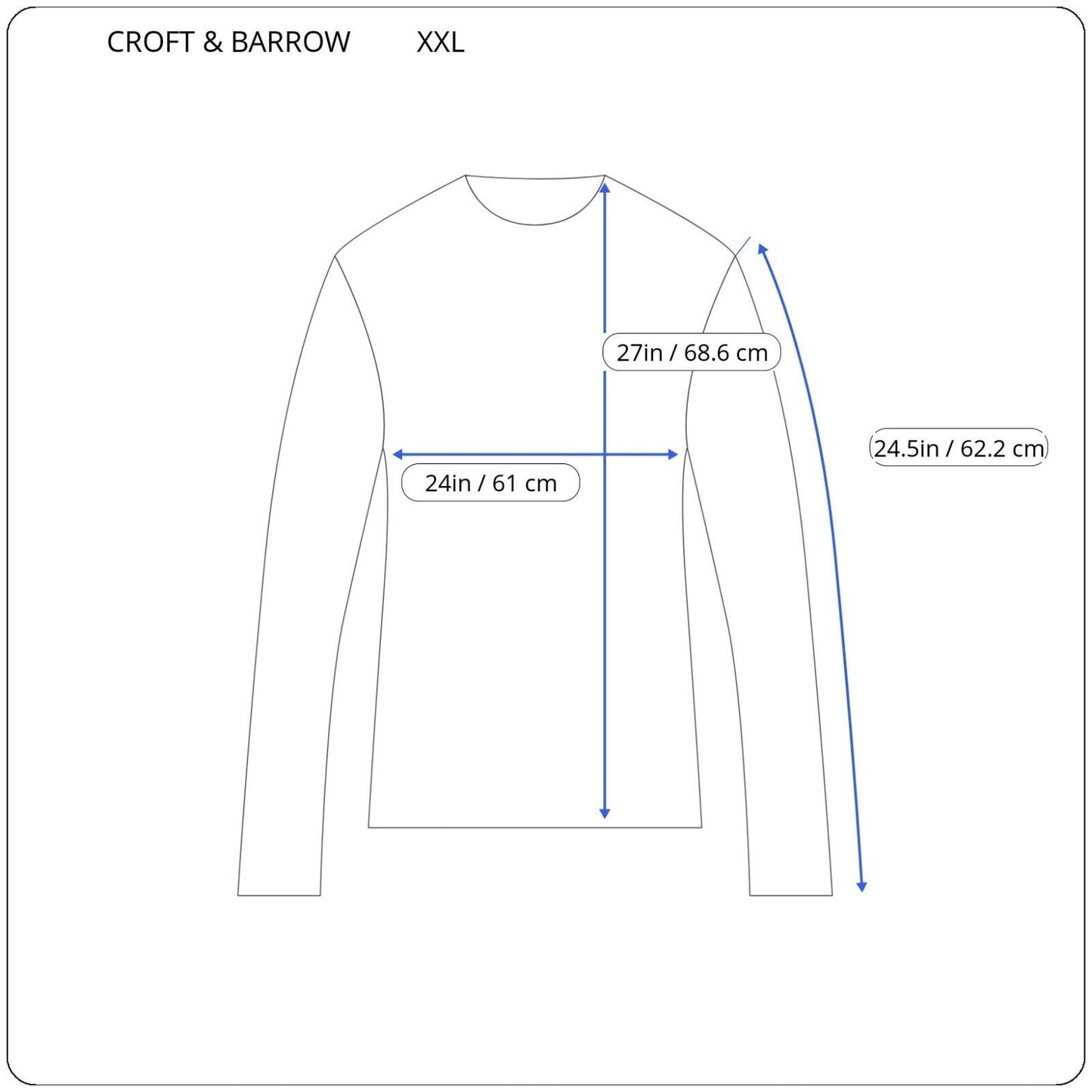 Croft Barrow Womens Top XXL Plus Tee Classic Brown Stripe Long Sleeve Casual