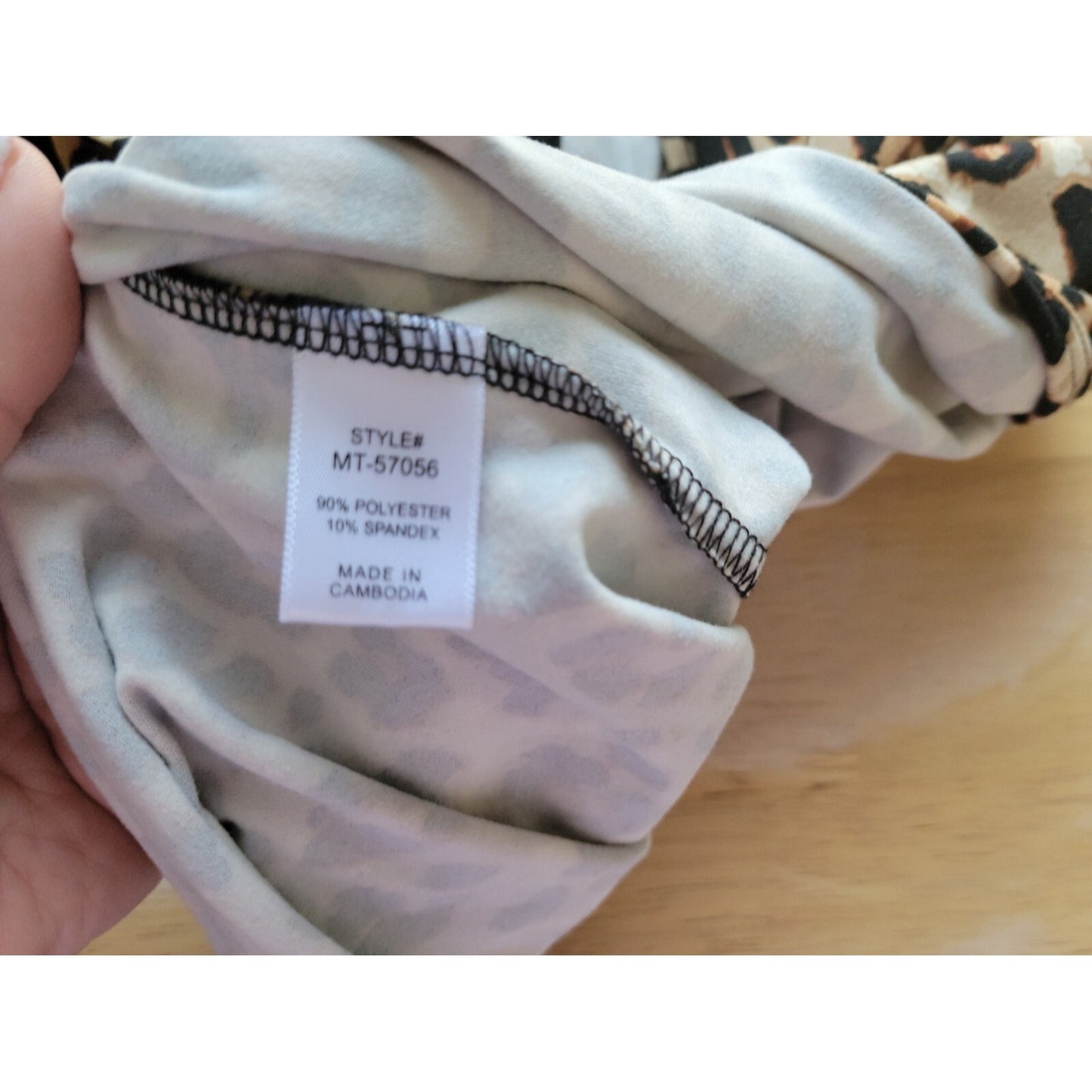 Zenana Womens Bodysuit XL Sleeveless Tan Animal Print Racerback Comfy Poly Blend