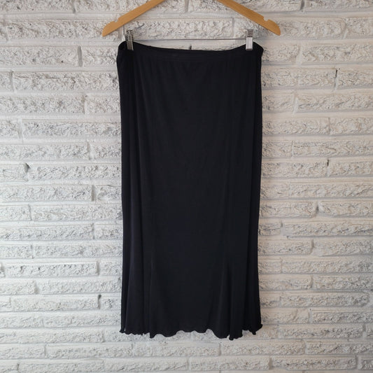 Briggs New York Womens Skirt Extra Large XL Long Black Lightweight Travel Knit