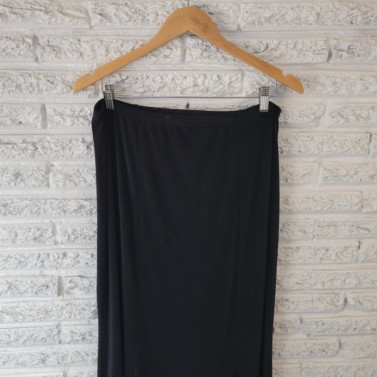 Briggs New York Womens Skirt Extra Large XL Long Black Lightweight Travel Knit