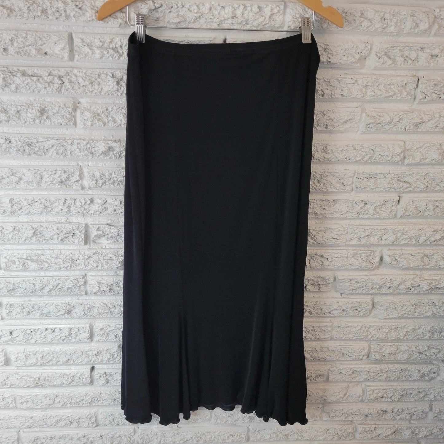 Briggs New York Womens Skirt Extra Large XL Long Black Lightweight Travel Knit