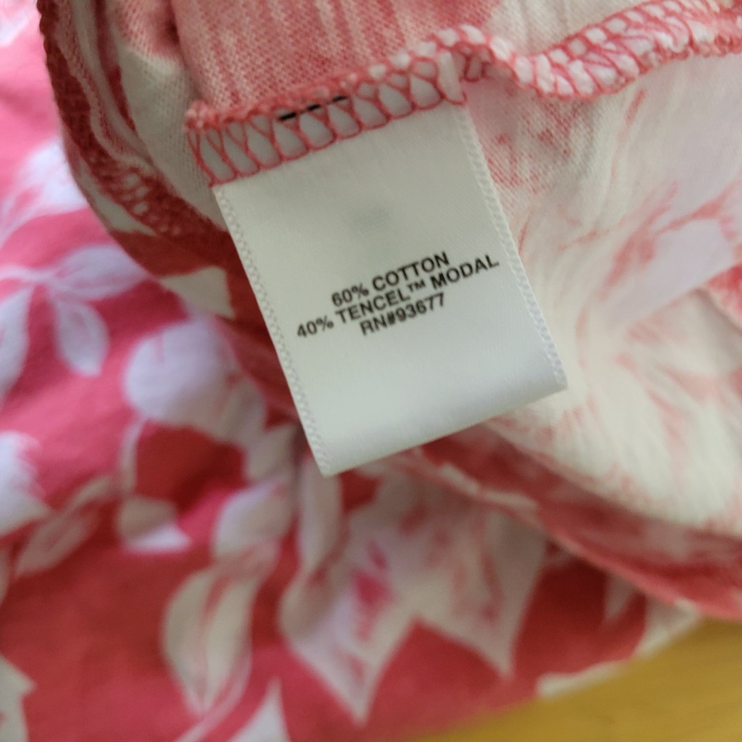 Liz Claiborne Womens Top 1X Plus Tee Short Tied Sleeves Pink Floral Lightweight