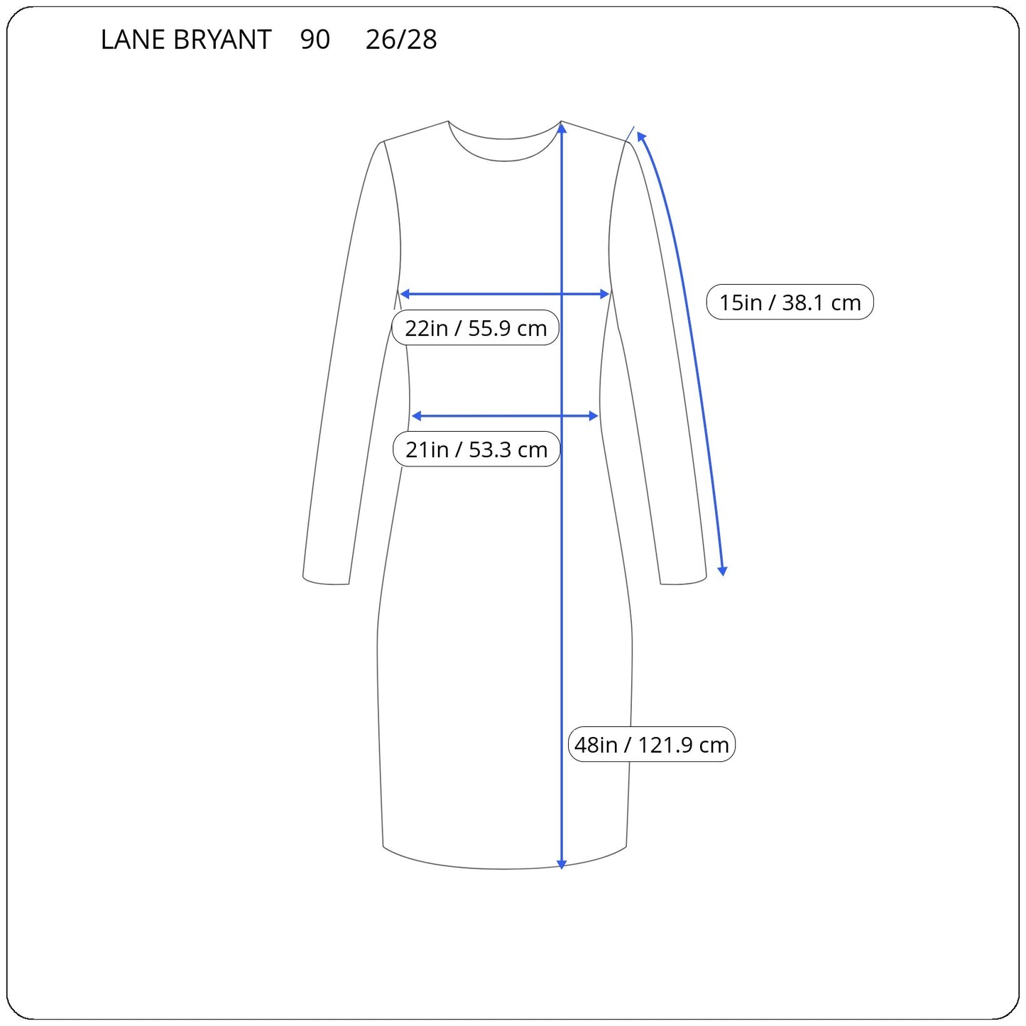 Lane Bryant 26/28 Plus Size Gray Sweater Dress V Neck Knee Length Cotton SWE124E
