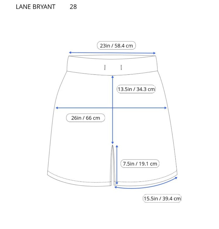 Lane Bryant 28 Blue Geometric Casual Shorts High Rise Cotton Blend Plus GEO192XE